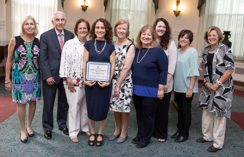 Lori Lopez de Leon receiving Nutrition Scholarship at Immaculata University