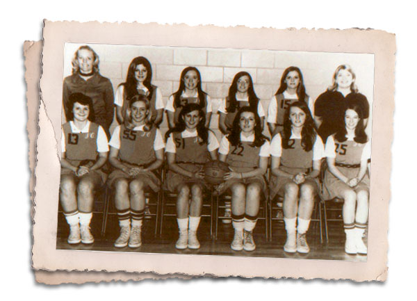 Woman's basketball team photo from 1972