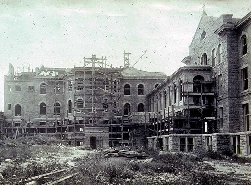 Building under construction in 1920s