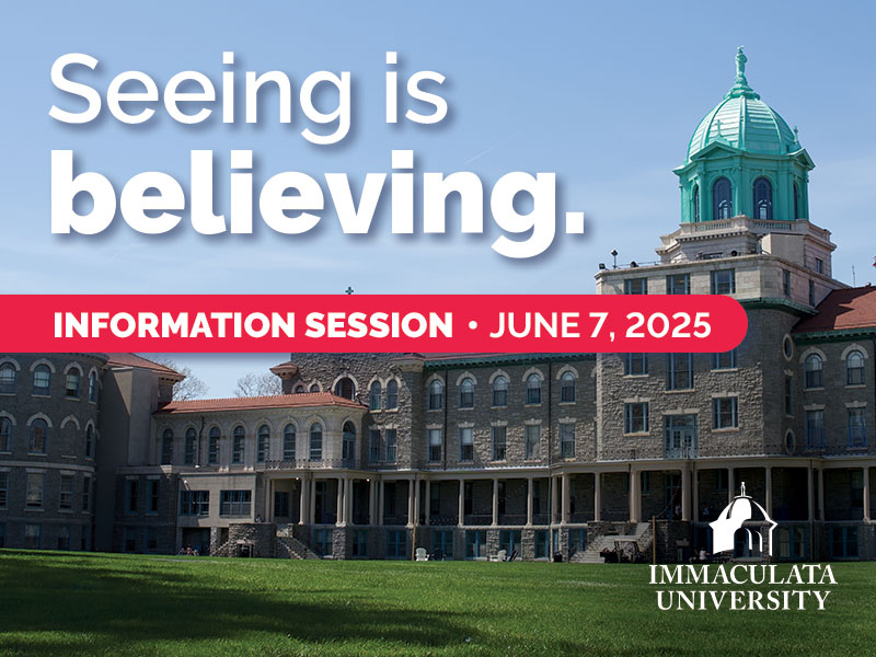 Graphic promoting an Immaculata University Information Session on June 7, 2025.