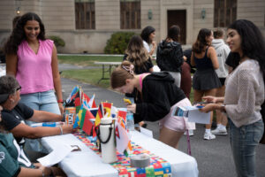 College students attending an activity fair