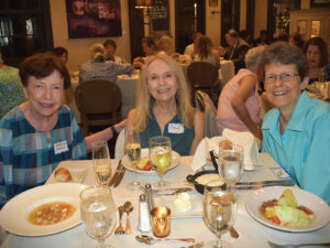 Three women at a table