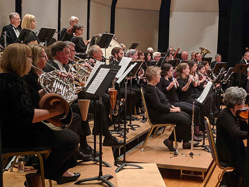 Musicians playing in orchestra