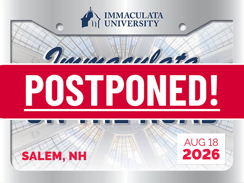 License plate with POSTPONED banner