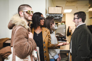 Man and woman talking