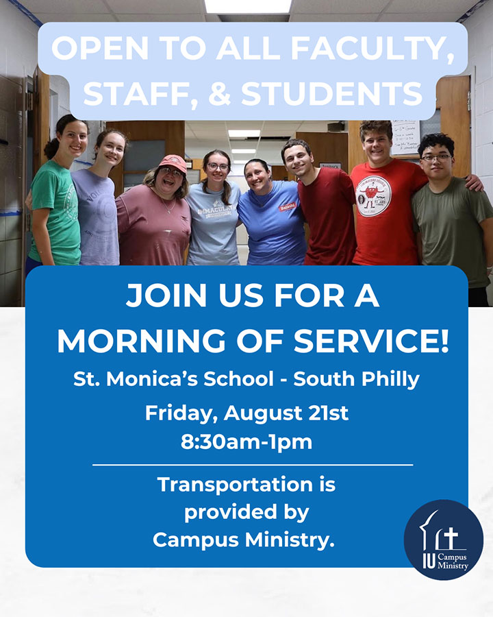 Day-of-Service - Immaculata University Poster for morning of service.